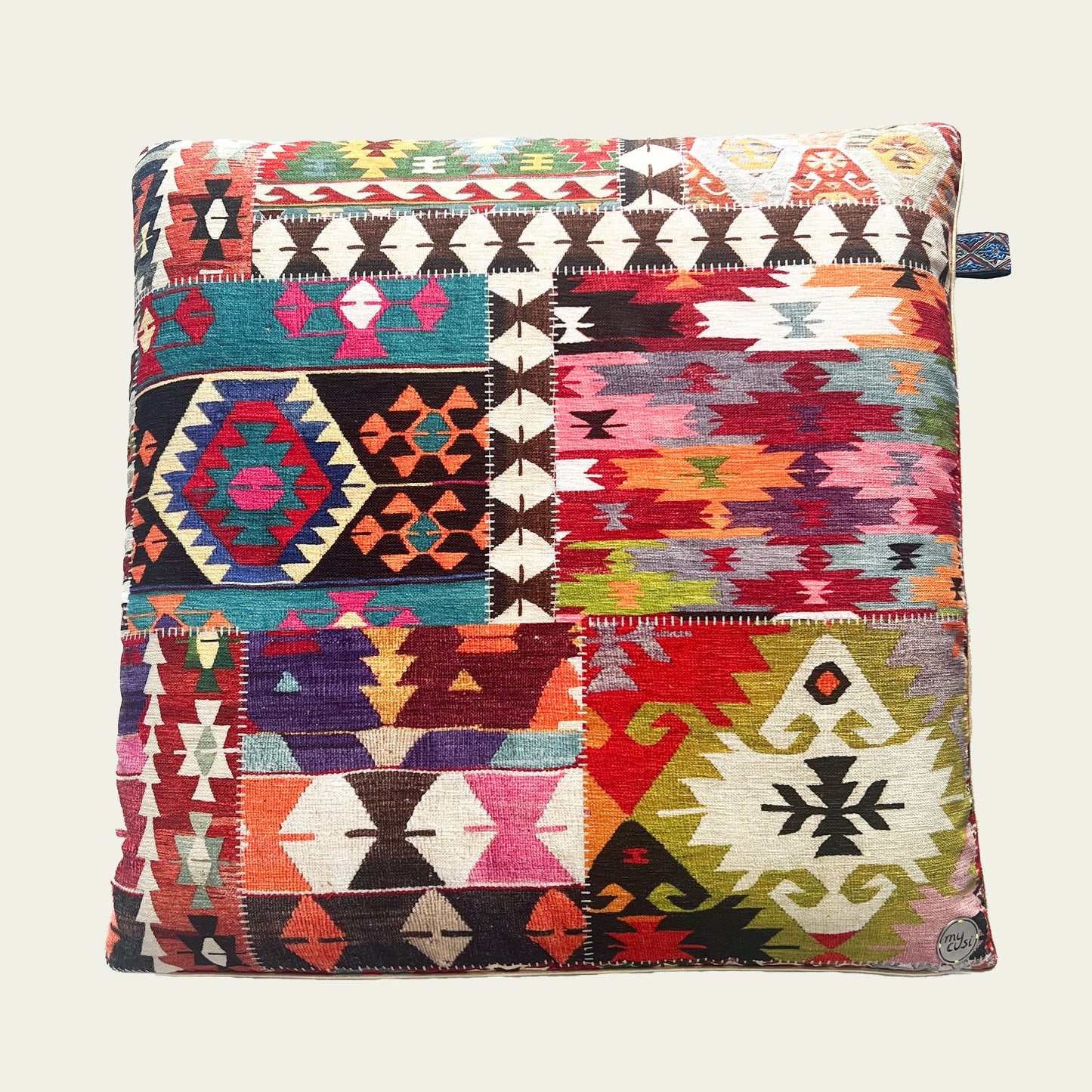 Vloerkussen Big Pink & Patch 70x70