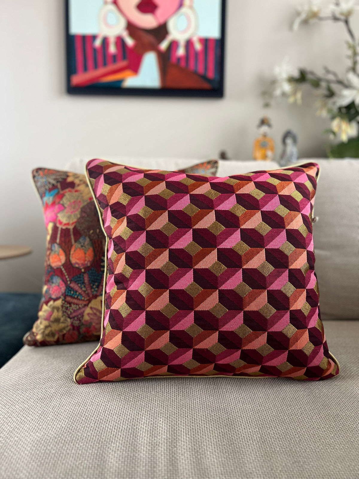 Sierkussen Paola pink 50x50