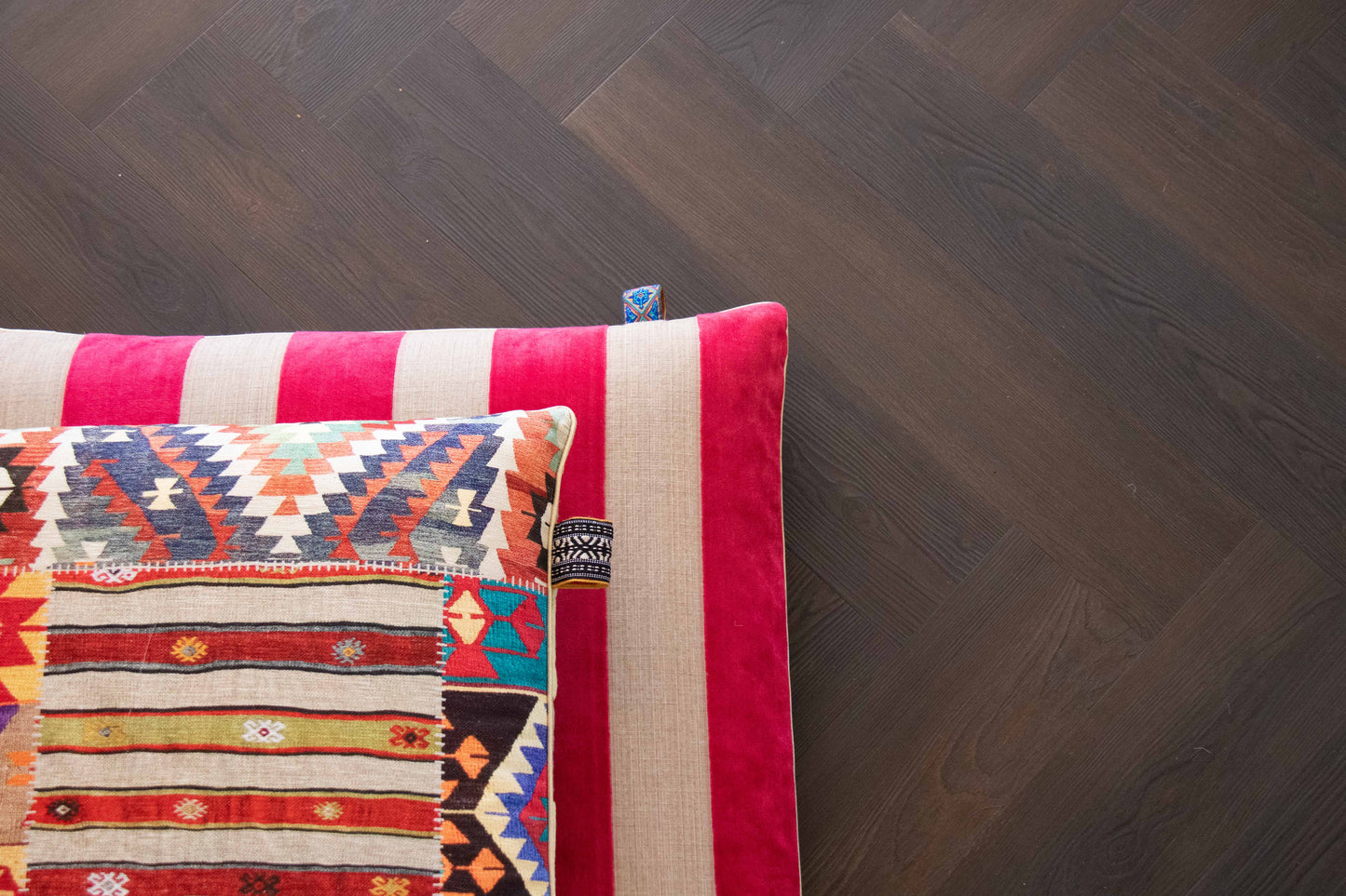 Vloerkussen Big Pink & Patch 70x70