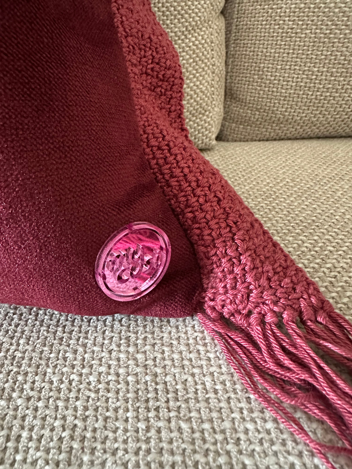 Burgundy Fringe 50x30