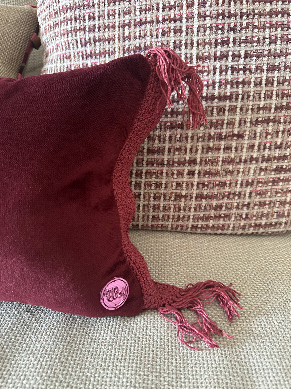 Burgundy Fringe 50x30