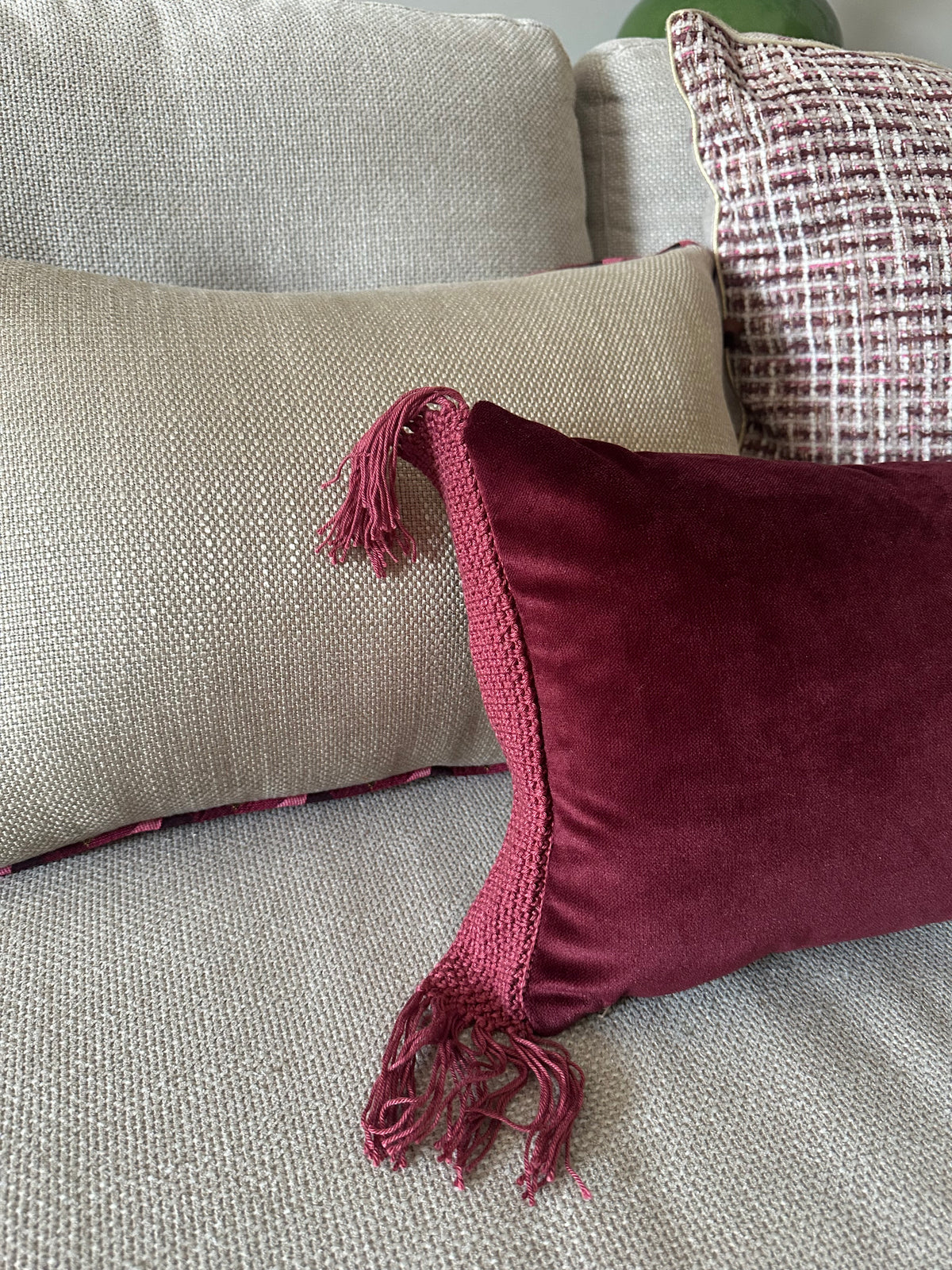 Burgundy Fringe 50x30