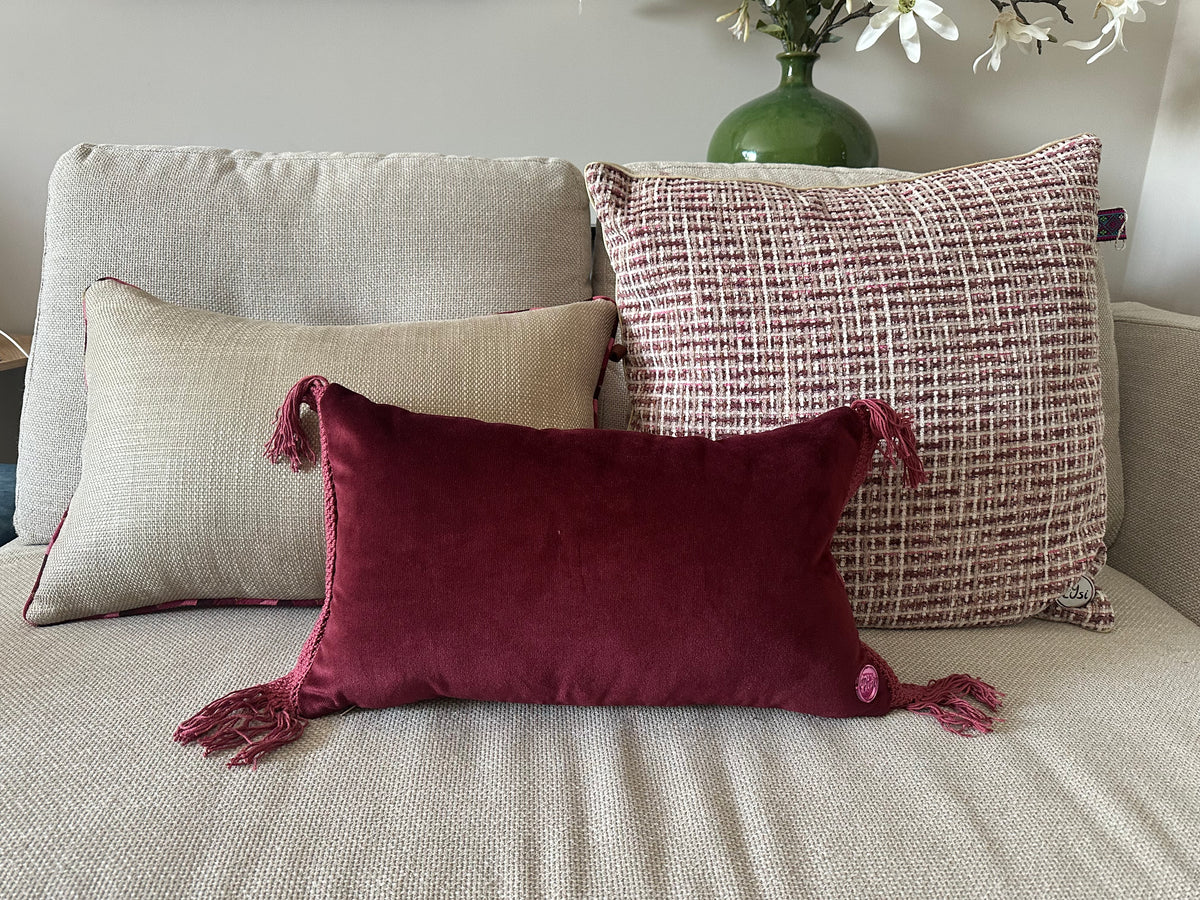 Burgundy Fringe 50x30