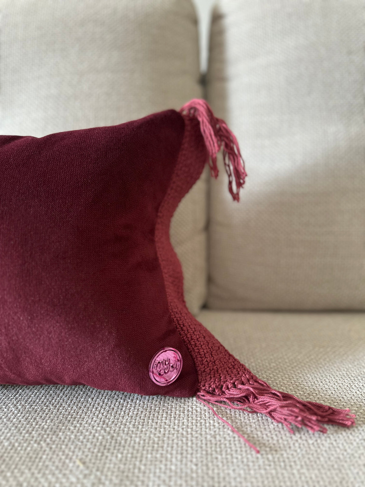 Burgundy Fringe 50x30