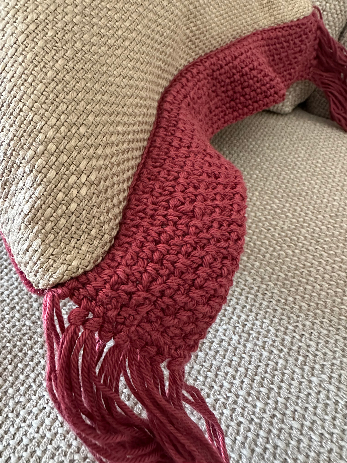 Burgundy Fringe 50x30