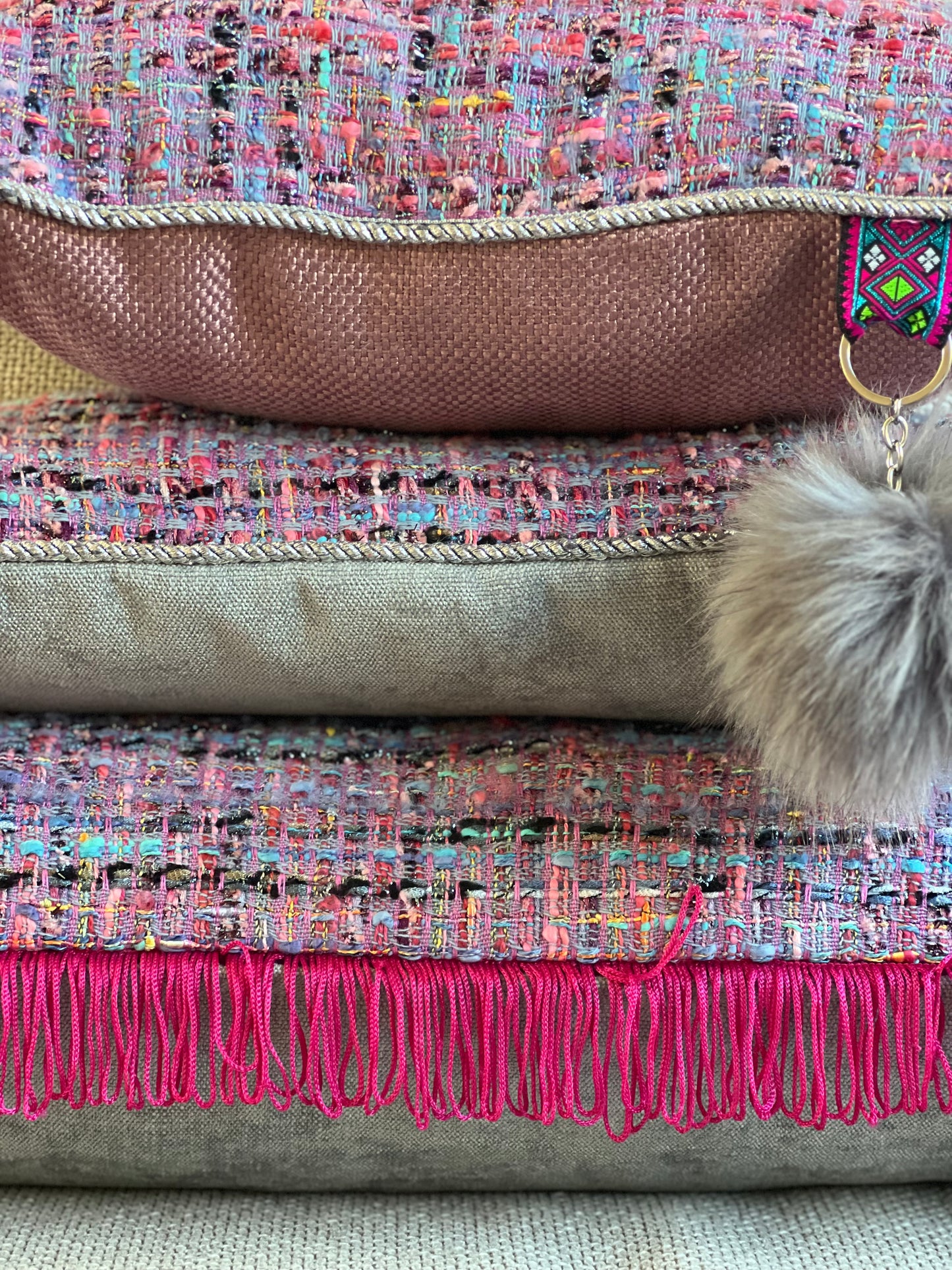 Luxe sierkussen Purple Bouclé 50x30
