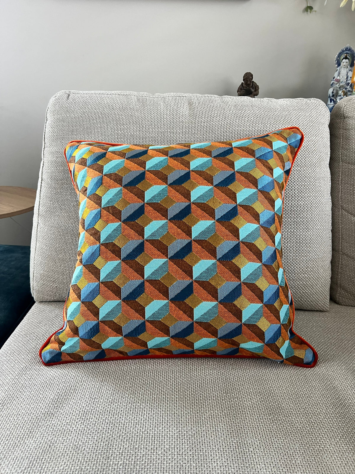 Sierkussen George Double Blue 50x50