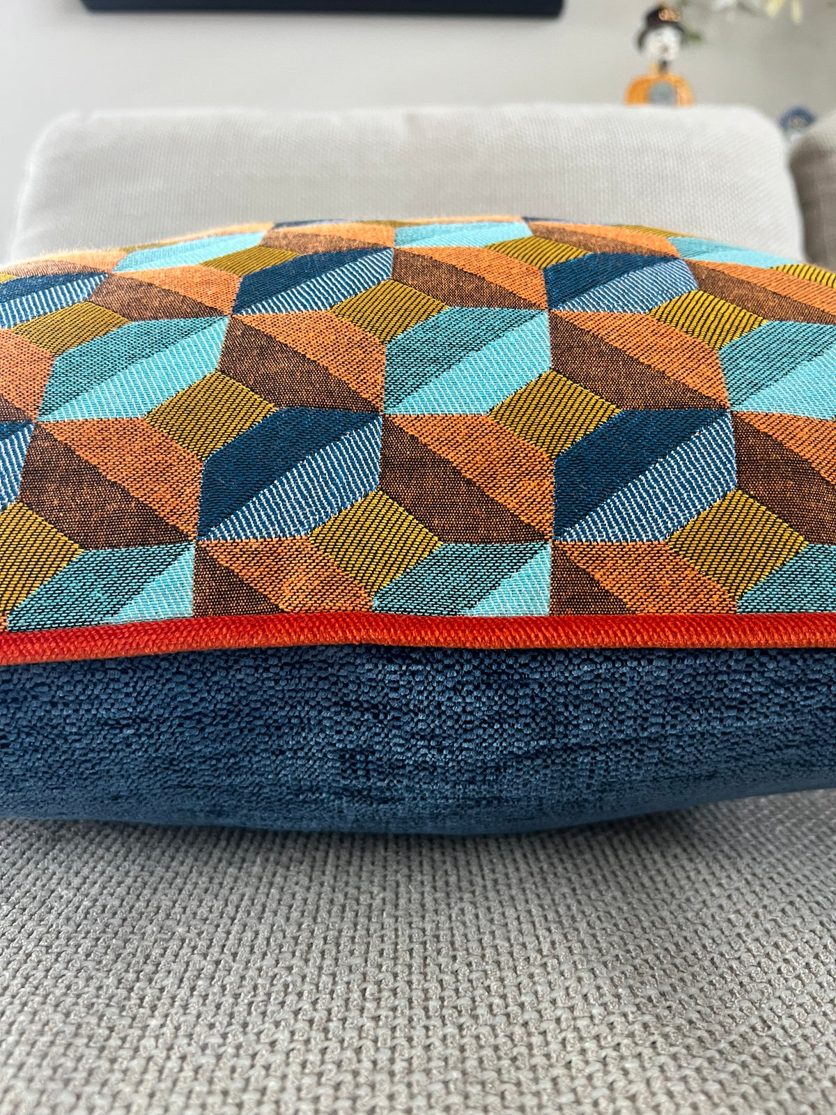 Sierkussen George Double Blue 50x50